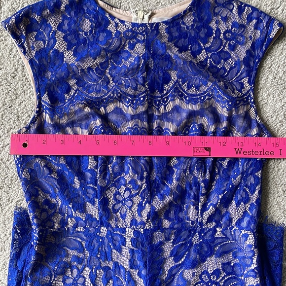 Lily Whyt Blue Lace Midi Dress - Picture 10 of 10